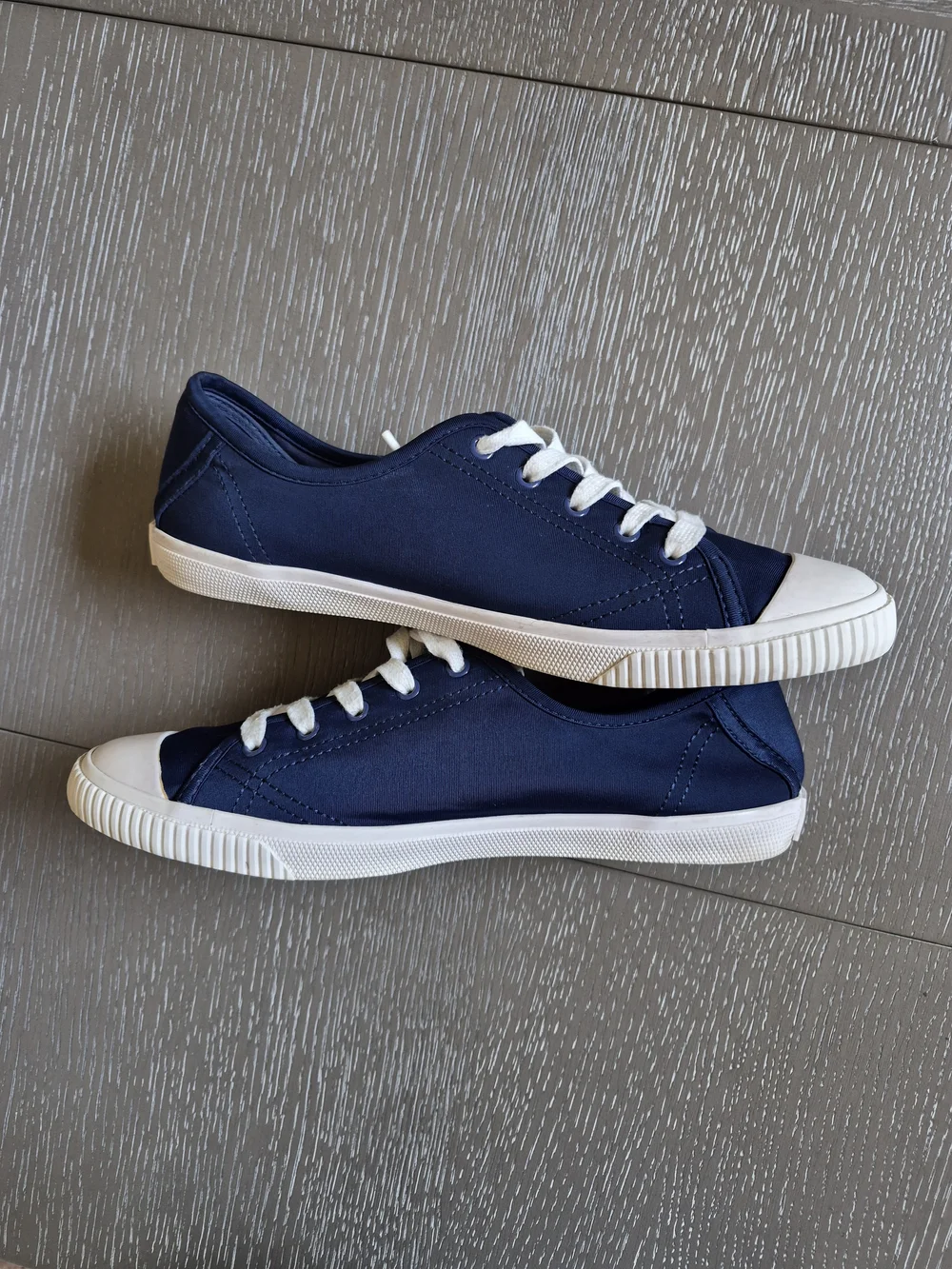 kate spade Tennison Navy Canvas Low-Top Sneakers with White Laces